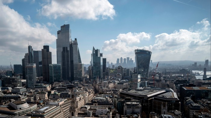City of London skyline as seen from St.Paul’s cathedral.