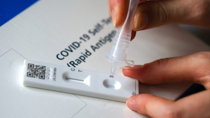 A Covid-19 lateral flow test kit