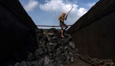 A worker at a coal mine