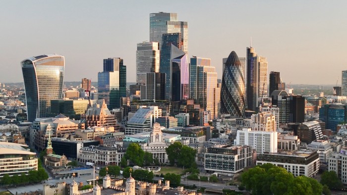 Drone view of City of London