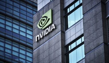 Nvidia logo on office in Taipei