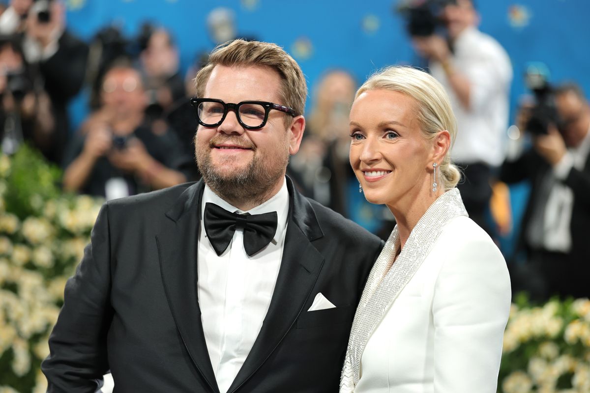 James Corden and Julia Carey