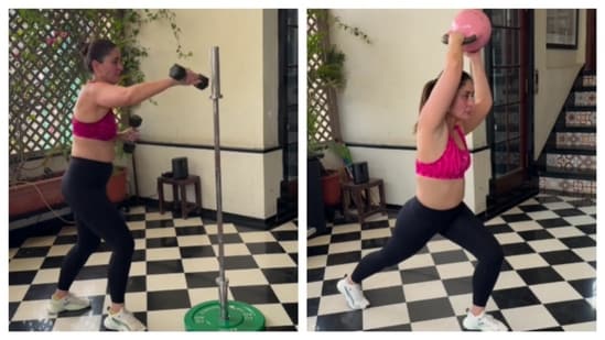 Kareena Kapoor gives fitness motivation with her intense, full-body workout routine.(PC: Instagram)