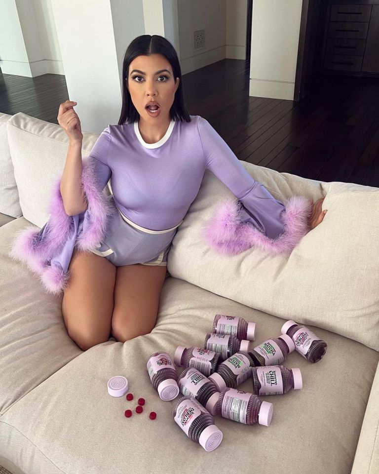Kourtney Kardashian promoting Lemme brand supplements.