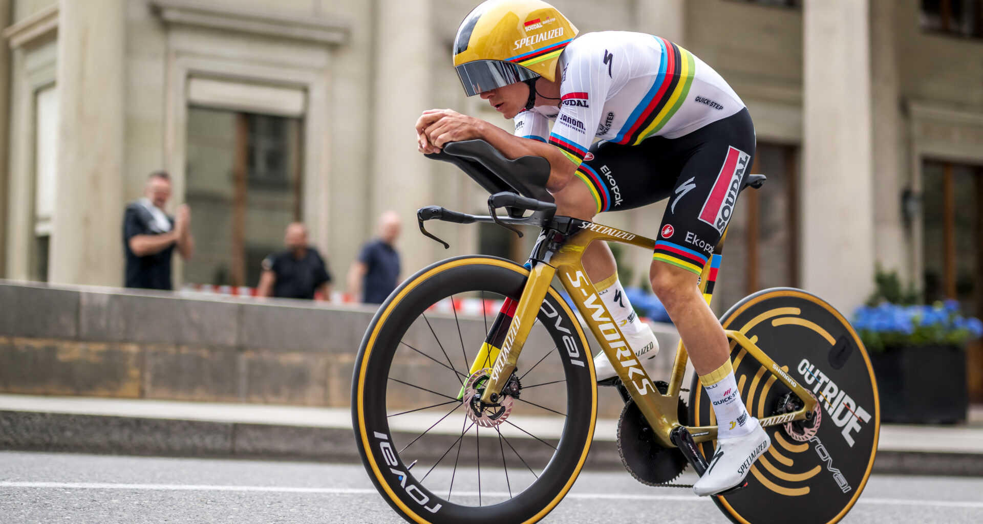 Remco Evenepoel (Soudal-QuickStep) rides to TT victory on stage 5 of the Tour of Romandie