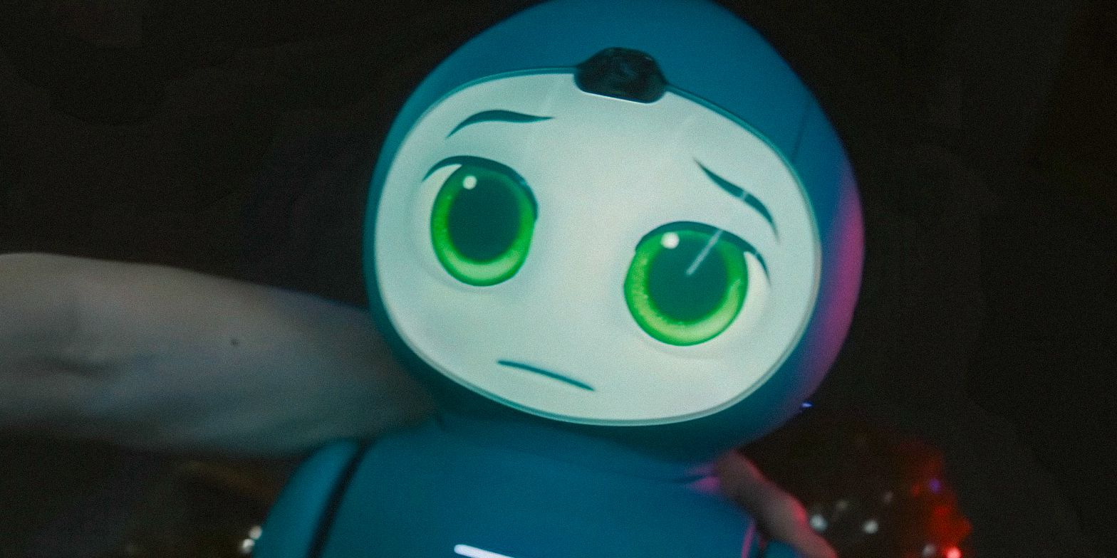 A sad-looking doll in M3GAN 2.0