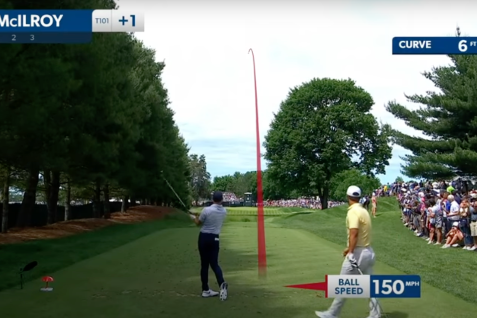 McIlroy perfectly sent his tee shot 214 yards on the eighth hole