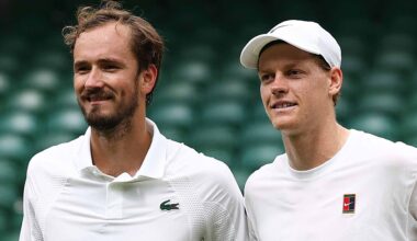 Daniil Medvedev and Jannik Sinner are on opposite sides of the Wimbledon draw.