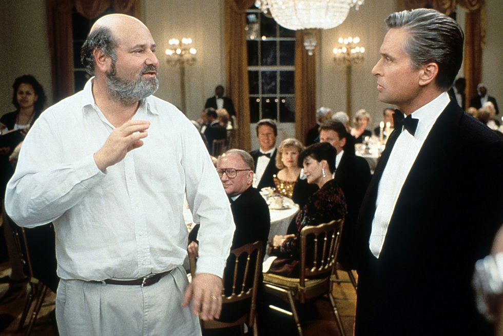 Michael Douglas (right) and The American President director Rob Reiner (left)