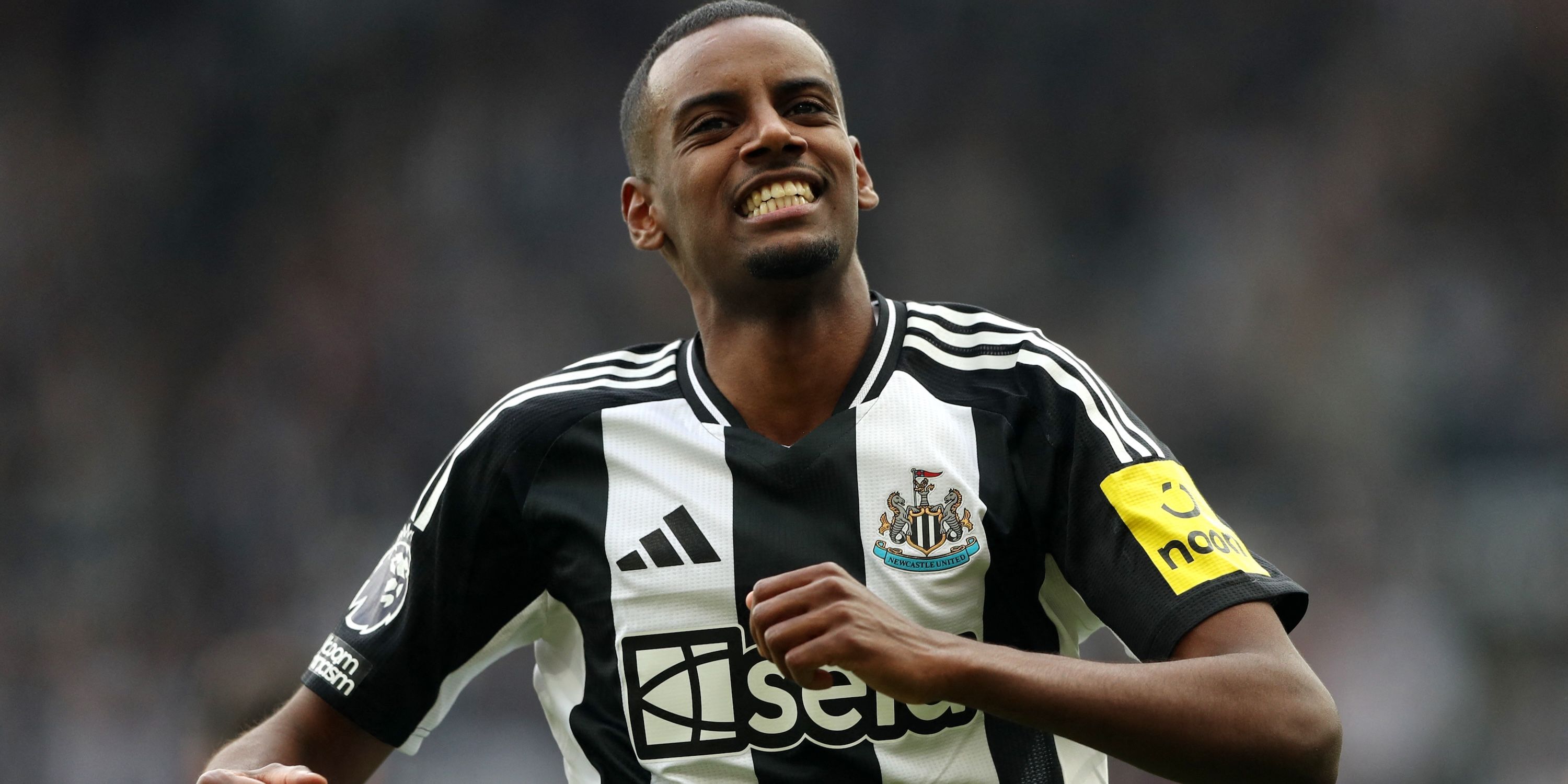 Newcastle United's Alexander Isak celebrates scoring their first goal