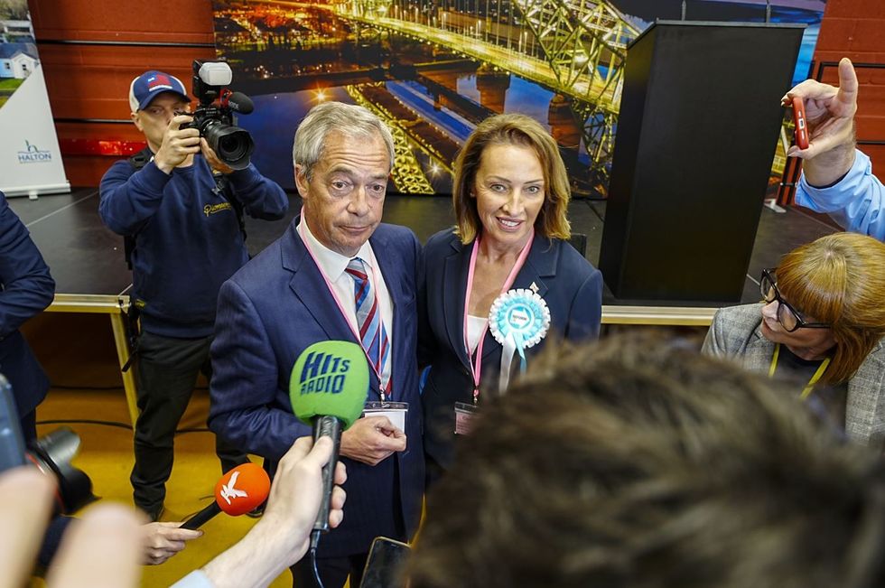 Nigel Farage and Sarah Pochin