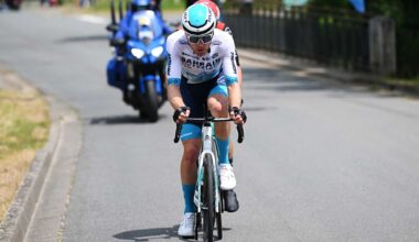 MONTLUCON FRANCE JUNE 08 Fred Wright of Great Britain and Team Bahrain Victorious competes in the breakaway during the 77th Criterium du Dauphine 2025 Stage 1 a 1958km stage from Domerat to Montlucon UCIWT on June 08 2025 in Montlucon France Photo by Dario BelingheriGetty Images