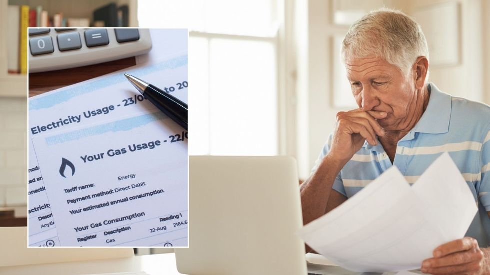 Older man and energy bill