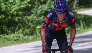 Team Picnic PostNL's French rider Romain Bardet cycles in a breakaway during the 7th stage of the 77th edition of the Criterium du Dauphine cycling race, 131,6 km between Grand-Aigueblanche and Valmeinier, on June 14, 2025. (Photo by Anne-Christine POUJOULAT / AFP) (Photo by ANNE-CHRISTINE POUJOULAT/AFP via Getty Images)