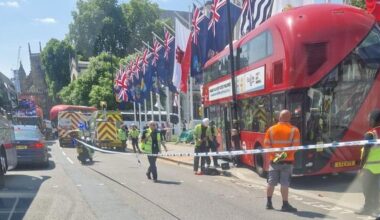 TfL double-decker smashes into Parliament Square as emergency services lock down scene