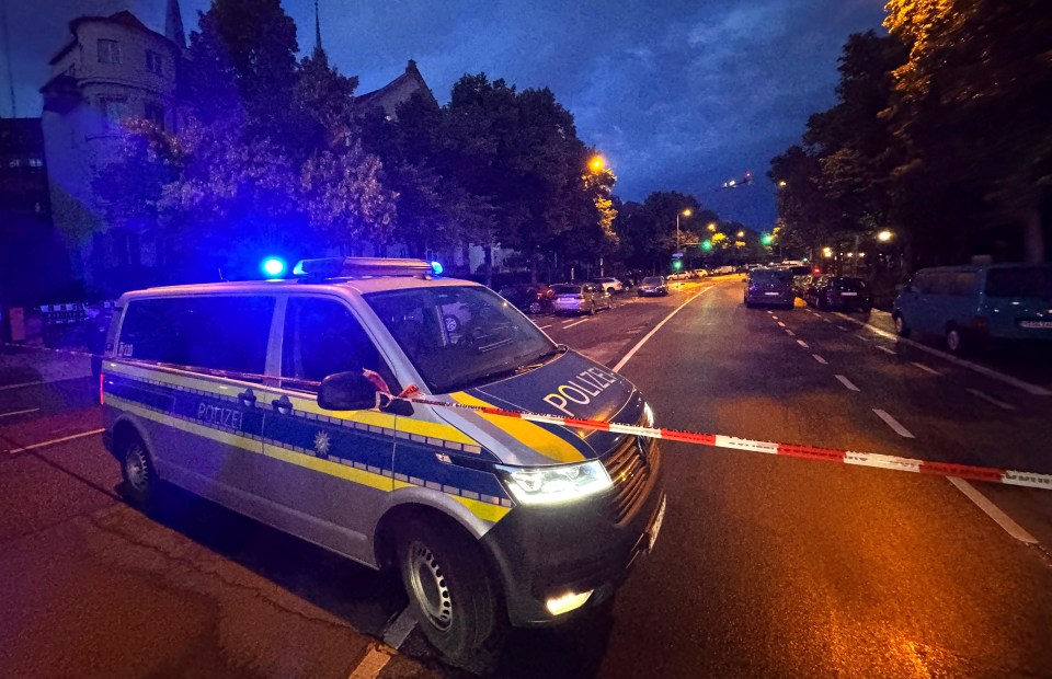 Police van at a crime scene.