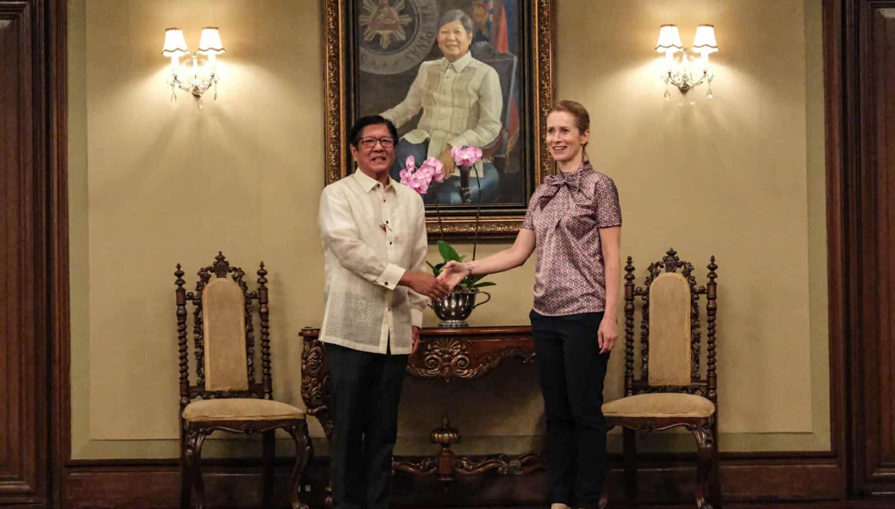 President Ferdinand Marcos Jr. welcomes Kaja Kallas