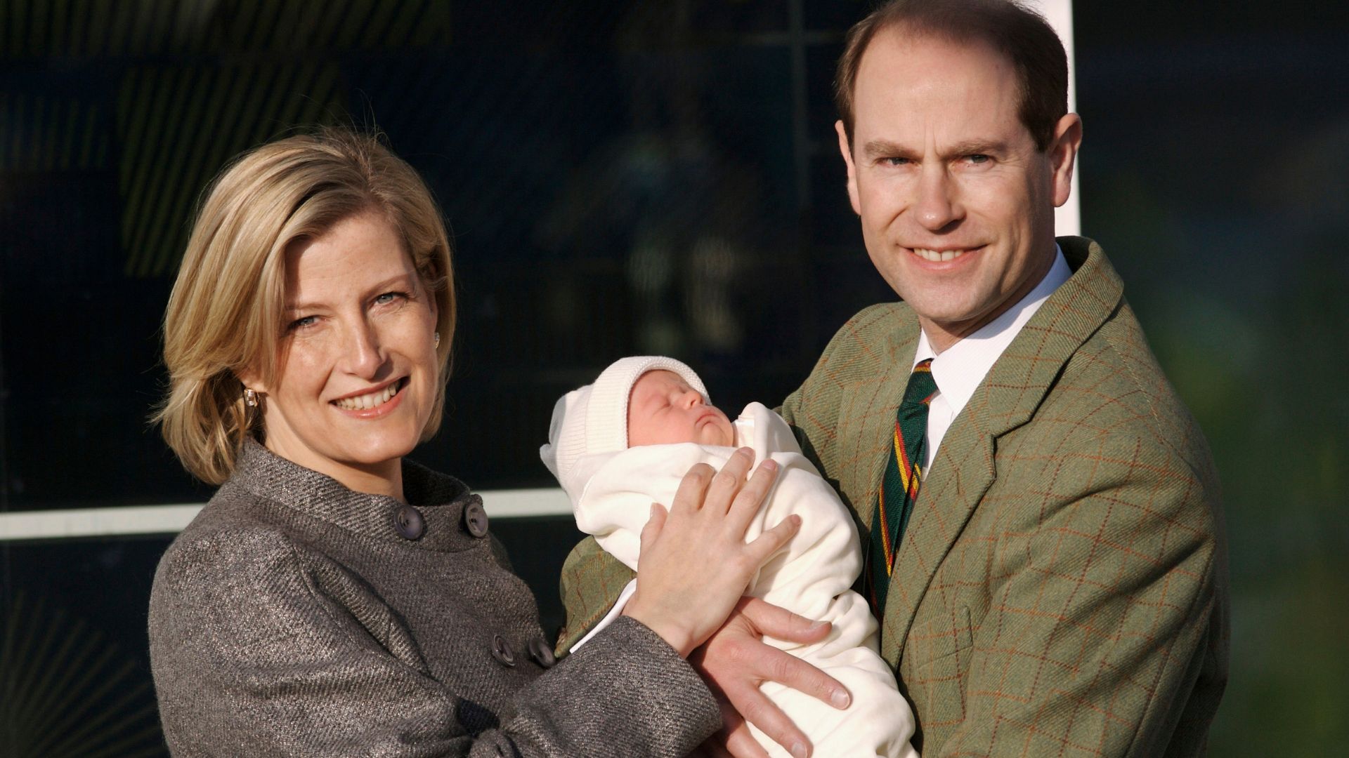 Duchess Sophie and Prince Edward with their newborn son, James