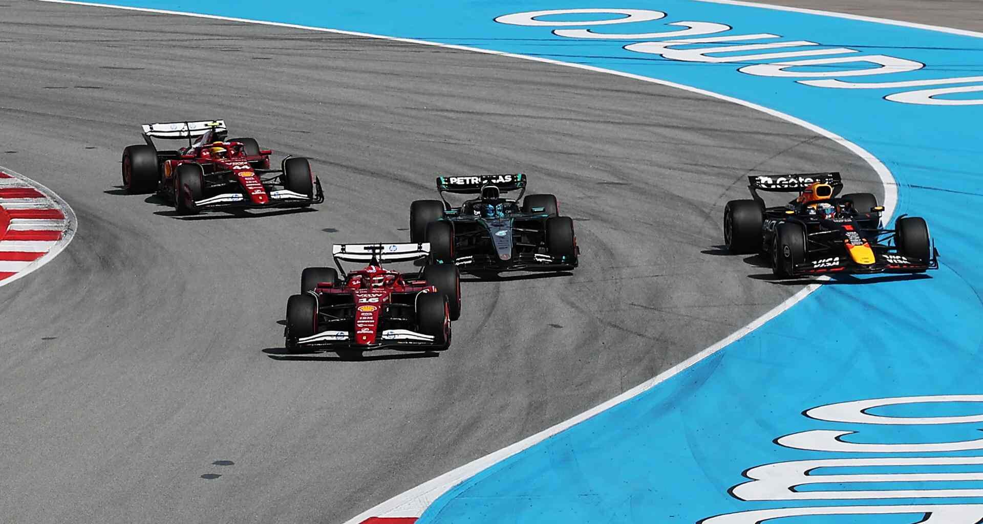 Max Verstappen, George Russell, Charles Leclerc, Lewis Hamilton, Circuit de Catalunya, 2025