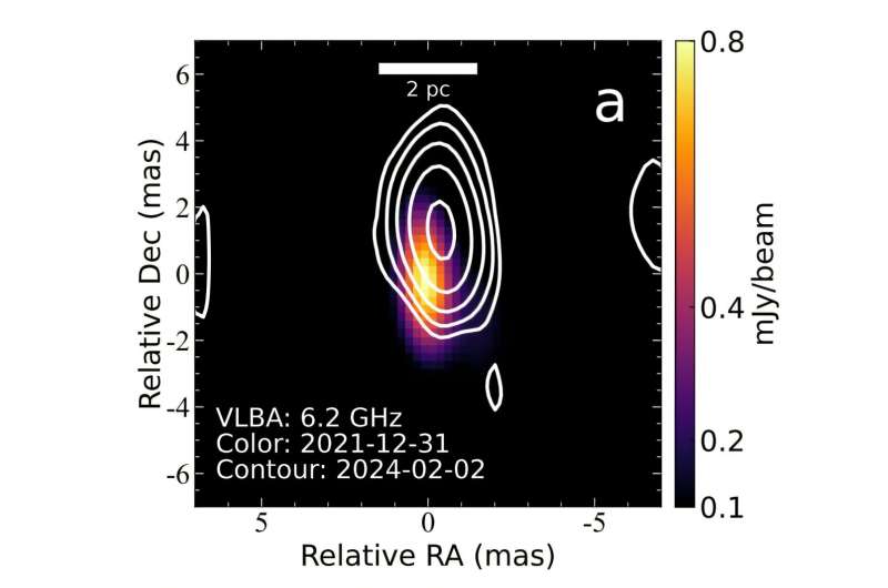 Relativistic jet detected in active galaxy Markarian 110