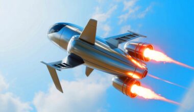Illustration of the iRonCub3, the world's first jet-powered humanoid robot, in flight. Image generated by AI.