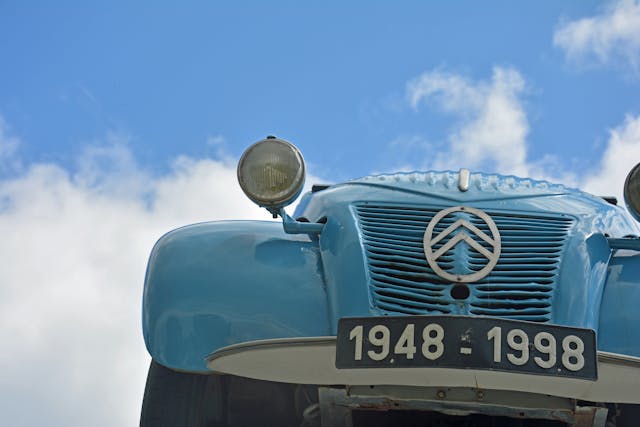 Citroen 2CV roadside attraction in Lempdes, France