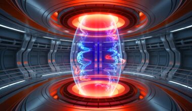 Illustration of the plasma boundary dynamics in a fusion reactor. Image generated by AI.