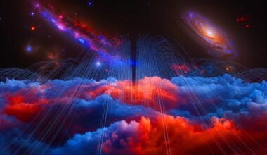 Illustration of fast radio bursts mapping the universe's missing ordinary matter. Image generated by AI.