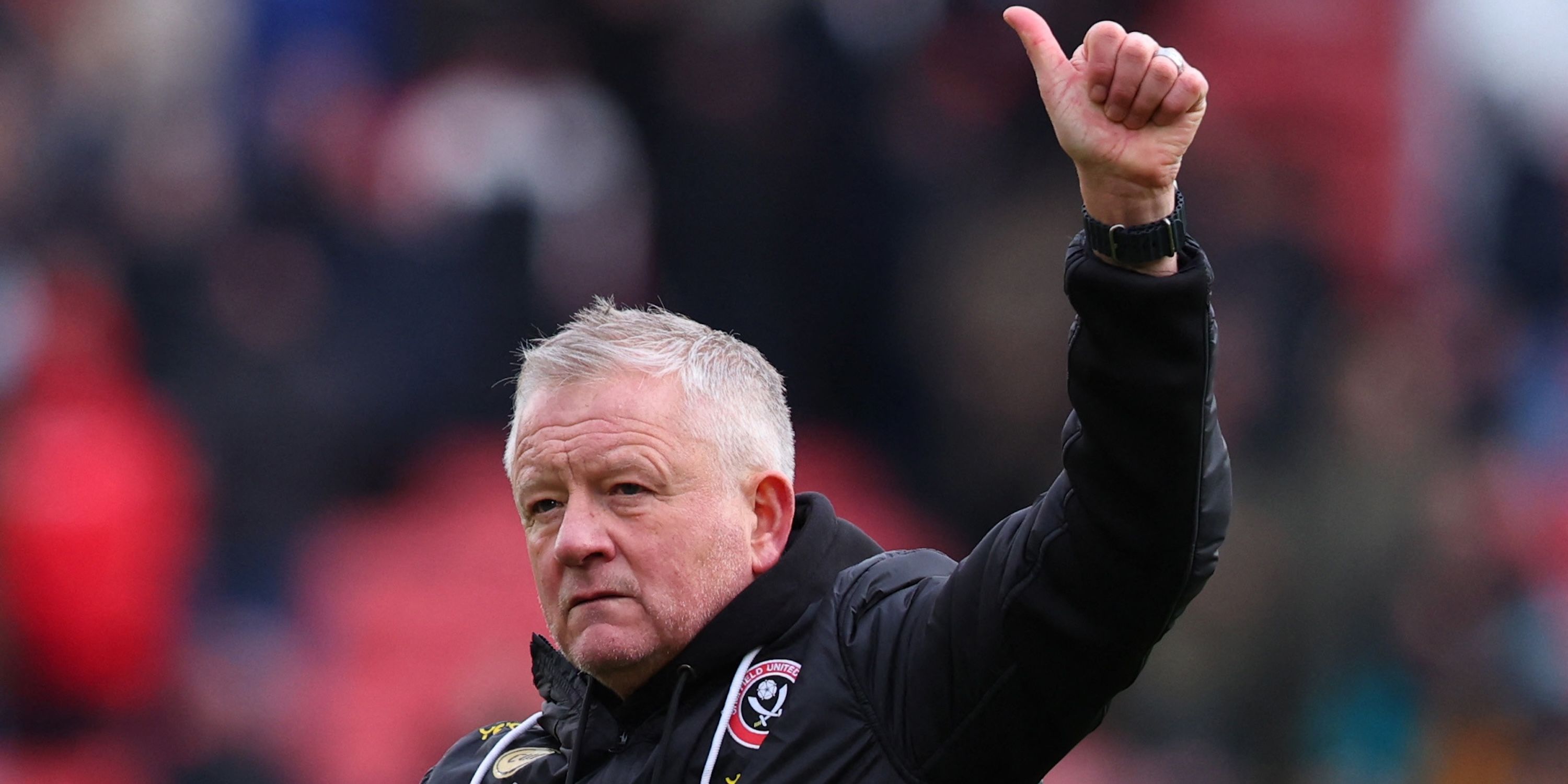Sheffield United manager Chris Wilder reacts after the match