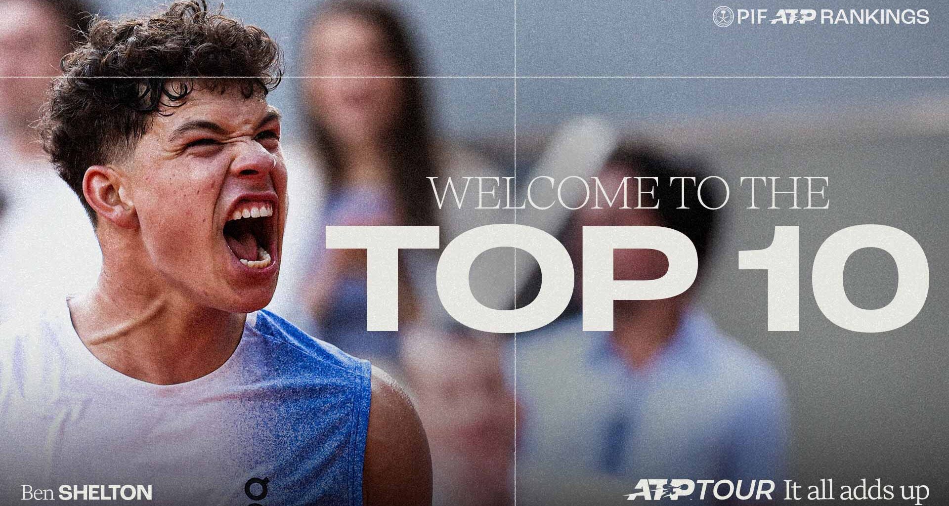 Ben Shelton has cracked the Top 10 of the PIF ATP Rankings for the first time.