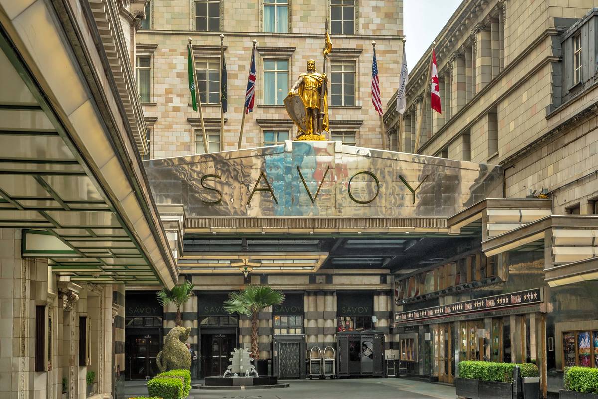 The facade of the Savoy hotel in London