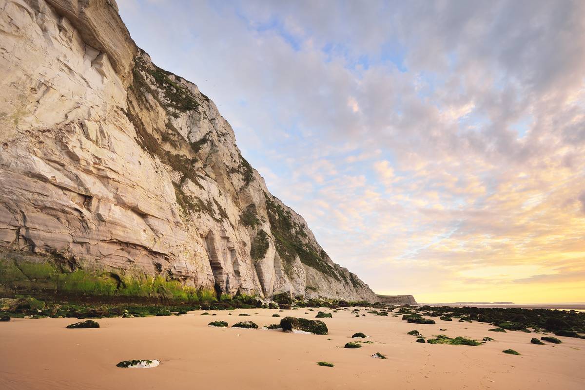 The beach in Calais at sunset