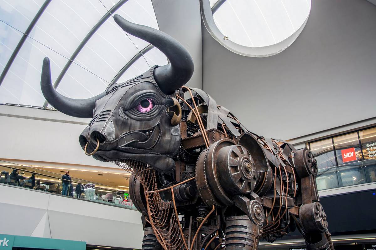 Ozzy The Bull in New Street Station