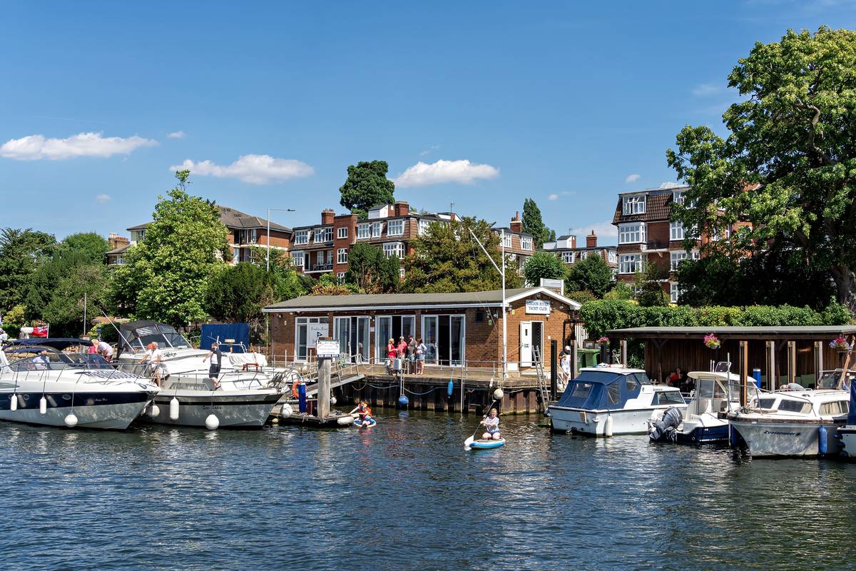 Boats on the river in Surbiton