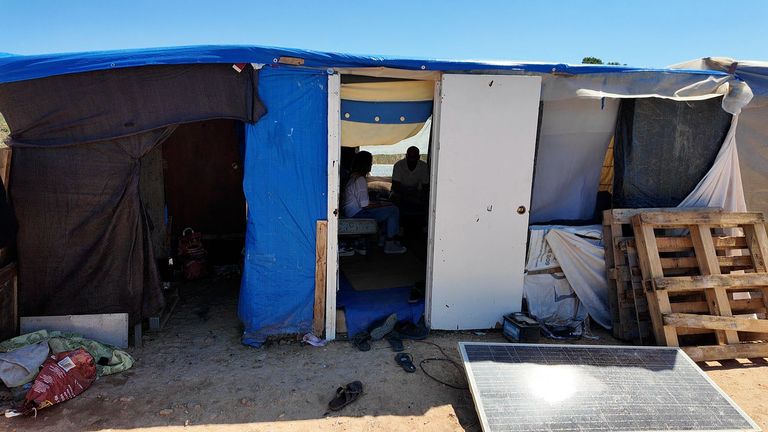 A makeshift camp in Sa Joveria