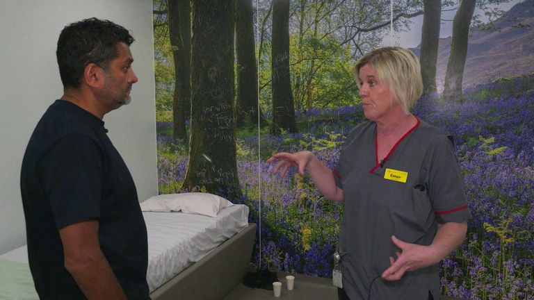 A nurse in a special mental health A&E room