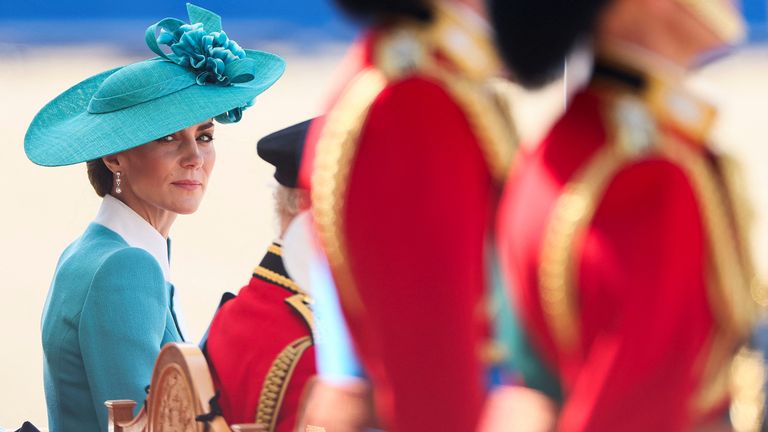 Britain's Catherine, Princess of Wales, attends the Trooping the Colour parade. Pic: Reuters