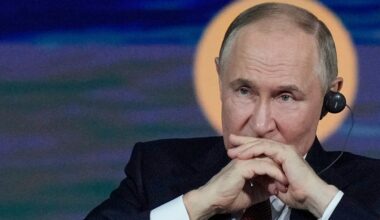 Russian President Vladimir Putin attends a plenary session of the St. Petersburg International Economic Forum in St. Petersburg, Russia, on Friday, June 20, 2025. (AP Photo/Dmitri Lovetsky)