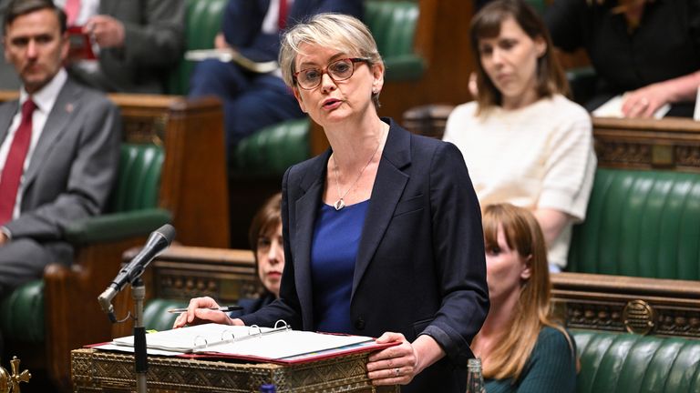 Yvette Cooper in the House of Commons on 16 June. Pic: PA