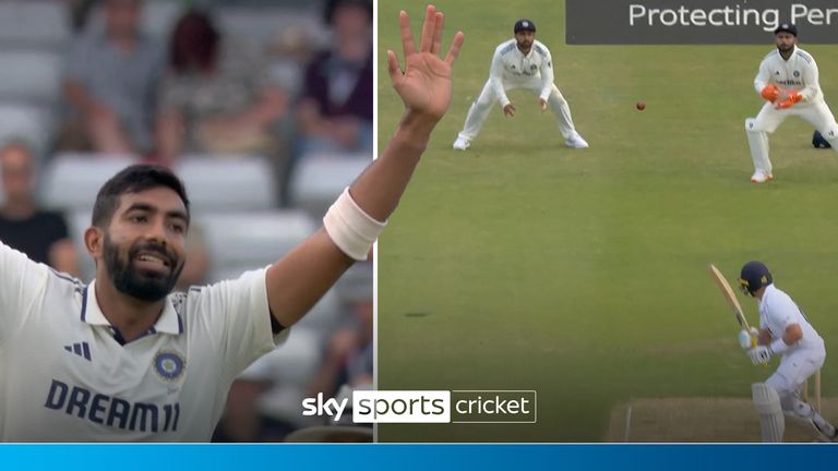 Joe Root is forced to leave the field after scoring just 28 runs after a great combination of Jasprit Bumrah's bowling and Karun Nair taking the catch.