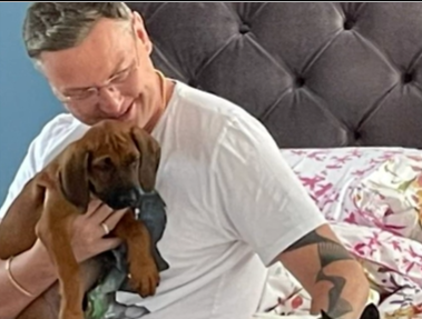 Stephen Dixon and Rex in 2023