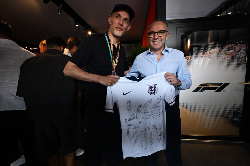 Tuchel was giving his squad a treat and met F1 CEO Stefano Domenicalli