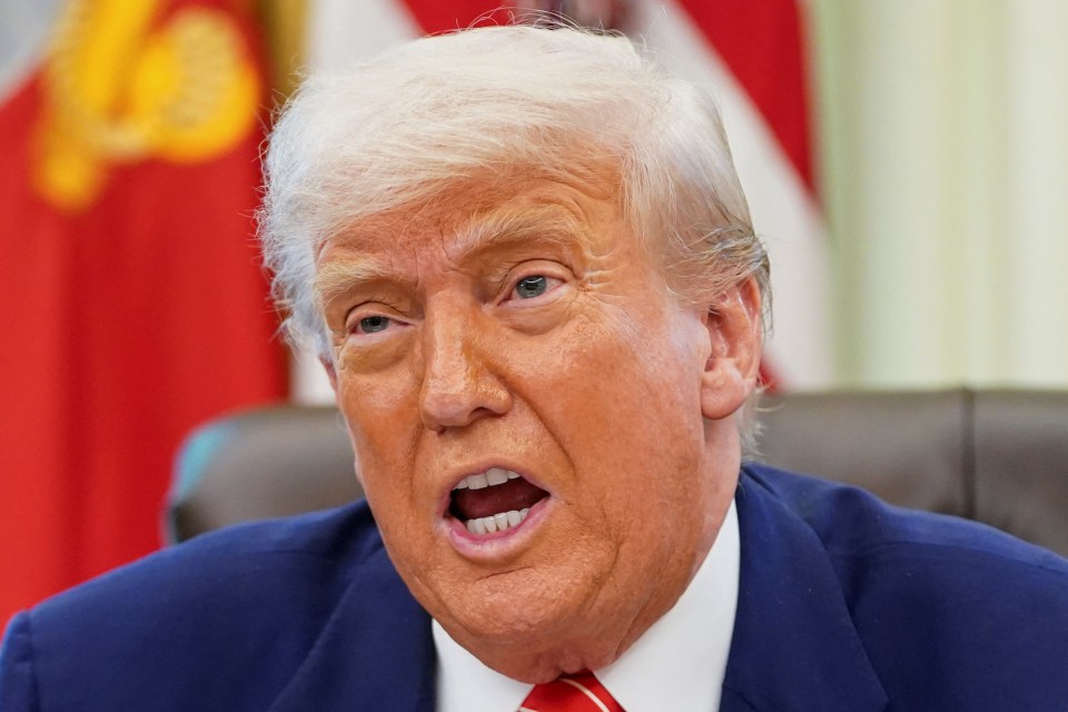 Close-up of Donald Trump speaking.