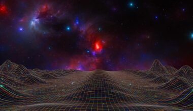 Illustration of the proposed concept of quantized spacetime unifying general relativity and quantum mechanics. Image generated by AI.