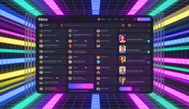 Illustration of Meta's AI platform showcasing user interactions and privacy concerns. Image generated by AI.