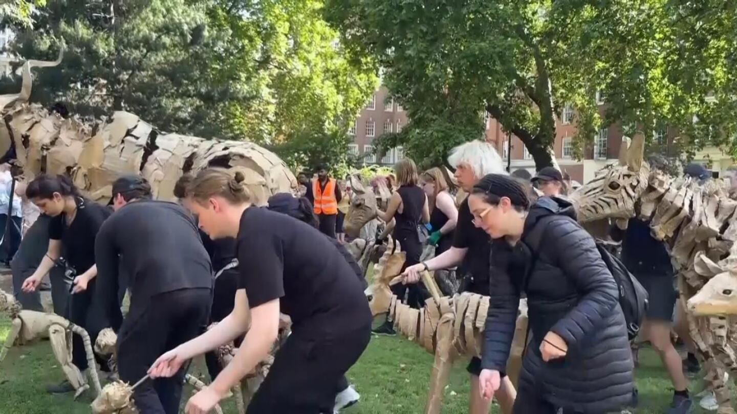 Here come The Herds - cardboard animals move through London for climate awareness