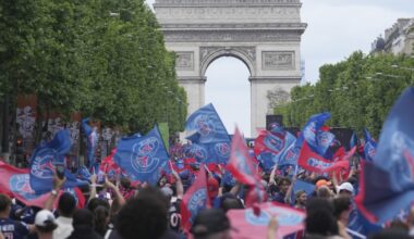 PSG holds victory parade in Paris with Champions League trophy after overnight violence