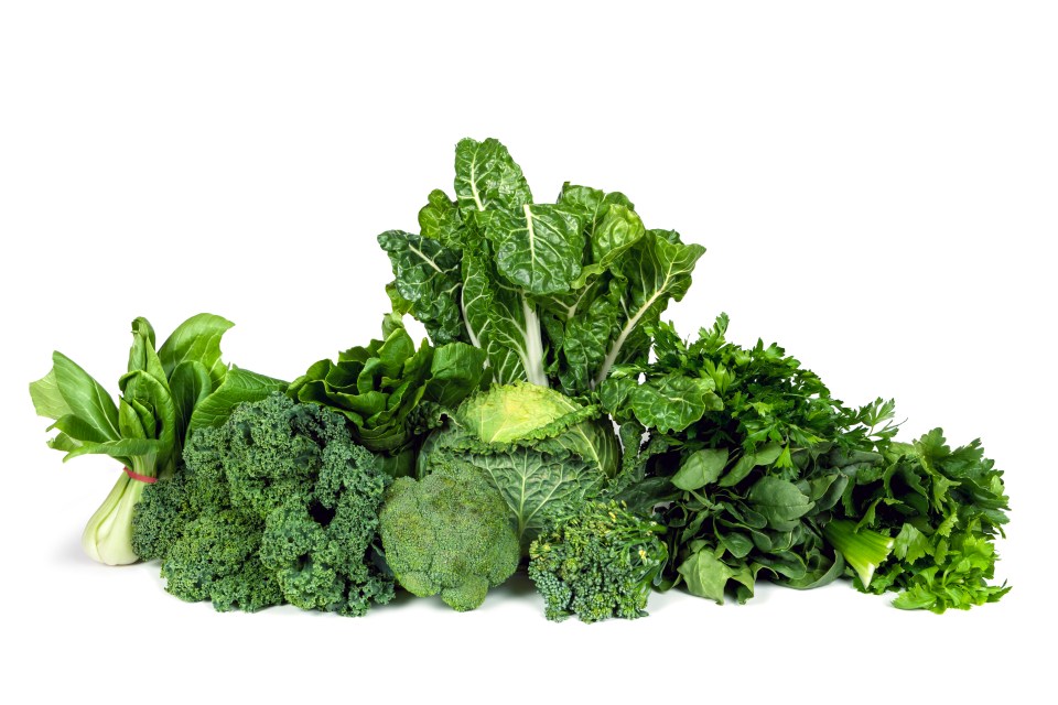 Variety of leafy green vegetables.