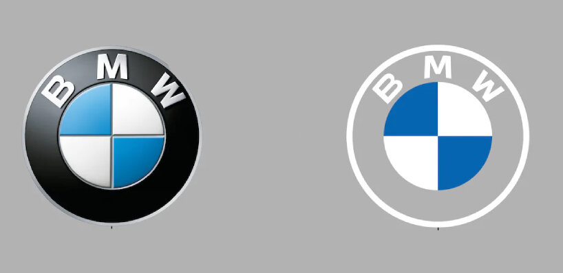 BMW's communications logo removes the black filling around the emblem | image courtesy of BMW