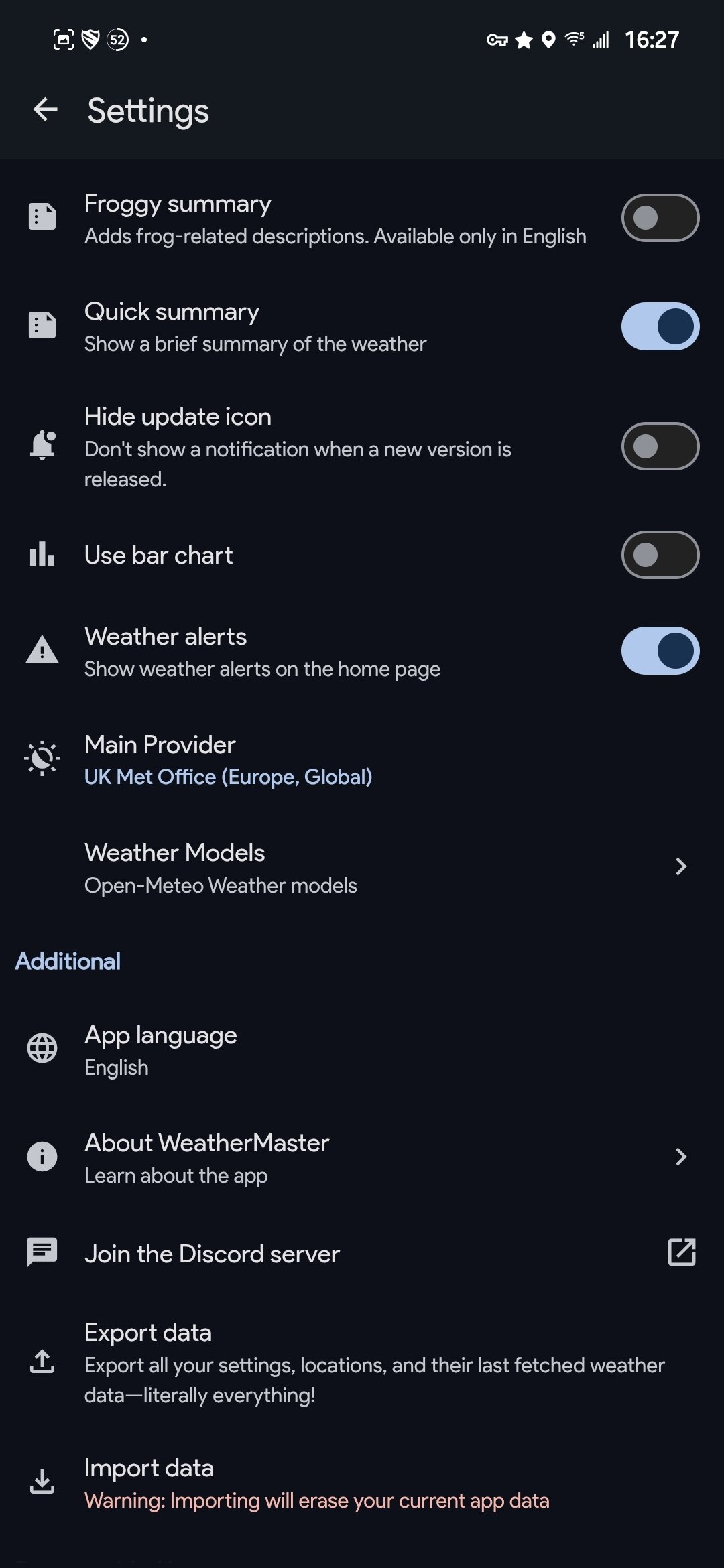 weather master screenshot settings 2
